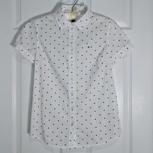 Tommy Hilfiger Polka Dot Short Sleeve Blouse small